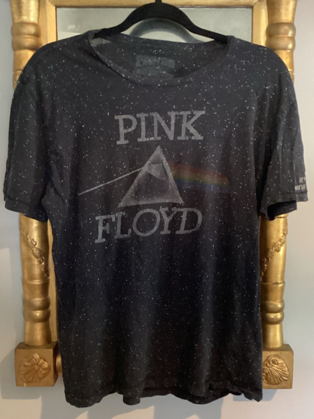 Pink Floyd Black Speckle Tee with Prism Accent